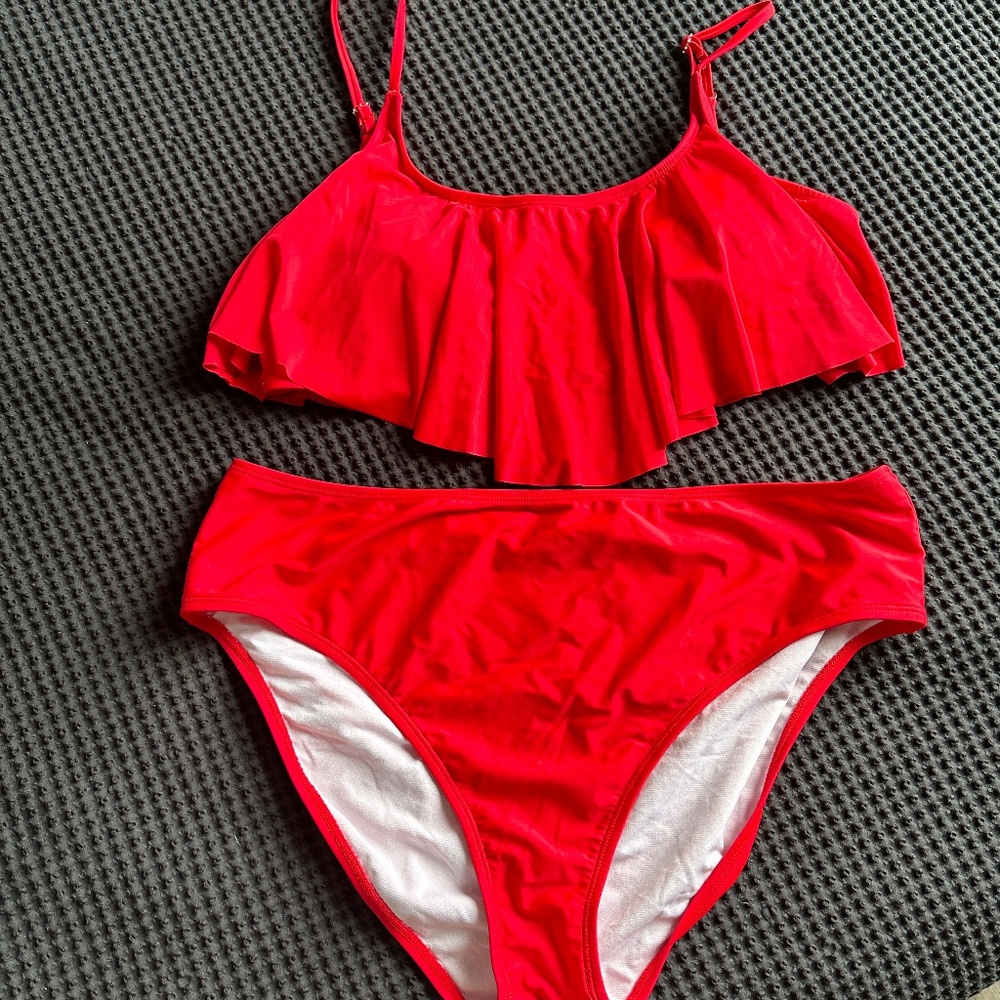 Red Ruffle Bikini Set - Picture 1 of 5